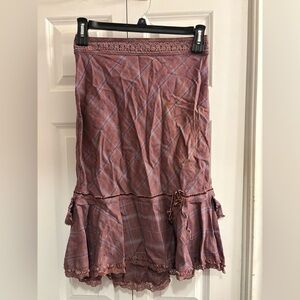 Vintage Free People Plaid Bustle Skirt 4 Academia